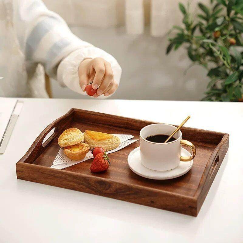 南美胡桃木托盘木质简约茶托盘家用长方形茶具茶杯水杯餐具收纳盘,淘宝优惠券,粉丝福利购,淘宝优惠卷