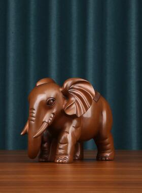 紫铜大象摆件一对吸水象大象福财铜象工艺品客厅酒柜装饰大号