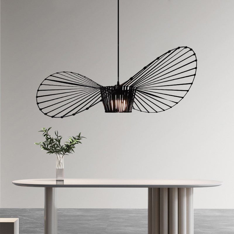 设计师现代简约法式草帽灯客厅帽子吊灯北欧网红餐厅卧室草帽吊灯 - 图1