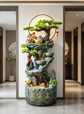 2026新款生财流水摆件客厅办公室内循环水落地景观玄关装饰加湿器