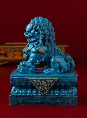 铜狮子摆件一对北京王府宫门狮公司办公室客厅电视柜酒柜铜工艺品