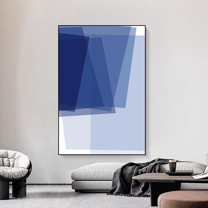 现代简约蓝色抽象入户玄关装饰画玄幻进门墙面走廊过道尽头挂画,淘宝优惠券,粉丝福利购,淘宝优惠卷