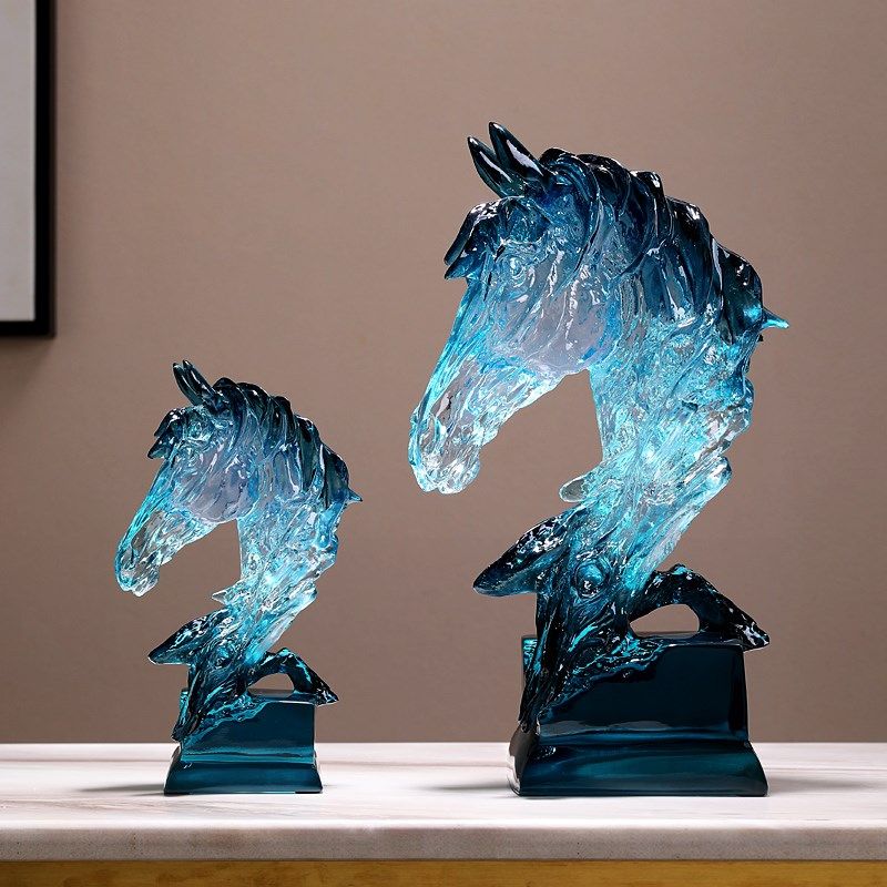 马到成功马摆件招财透明工艺品个性书房办公室装饰品开业乔迁礼物,淘宝优惠券,粉丝福利购,淘宝优惠卷