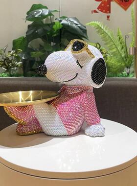 镶钻眼镜狗玄关钥匙收纳摆件客厅酒柜电视柜家居装饰品乔迁礼物