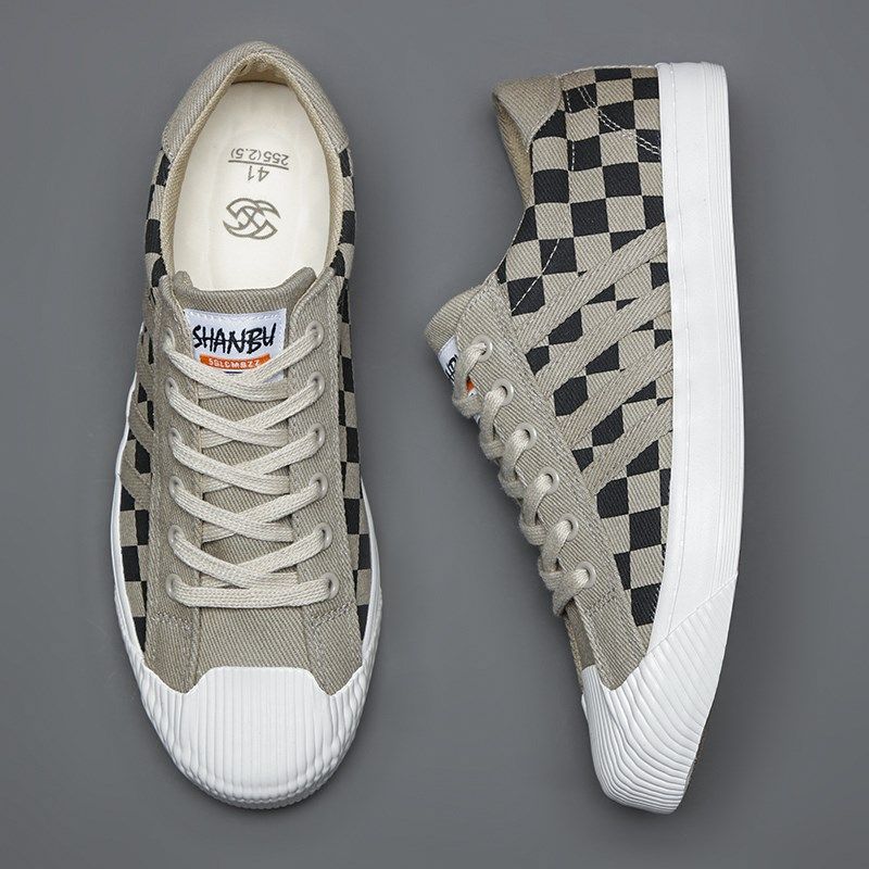 帆布鞋男鞋秋季新款透气休闲鞋韩版潮流平底百搭系带板鞋男网布鞋,淘宝优惠券,粉丝福利购,淘宝优惠卷