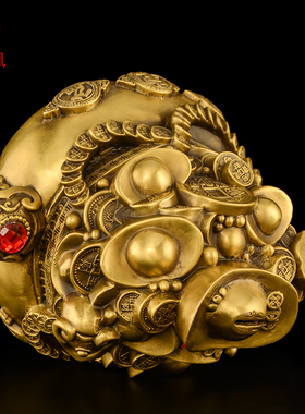 聚宝盆摆件黄铜元宝聚宝盆招财家用客厅办公室财位摆件存钱罐礼品