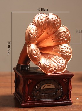 新中式铁艺留声机唱片机模型家B居饰品客厅公司餐厅摆放软装摆件