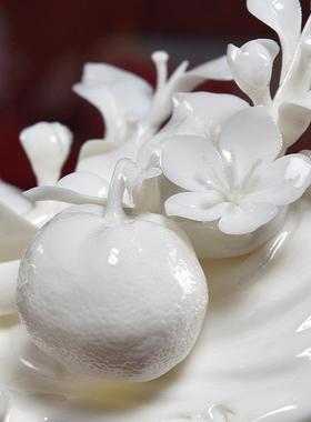 东方泥土 《大吉大利》陶瓷瓷花工艺品摆件 高档乔迁新居礼品开业