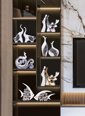 现代电视柜装饰品摆件客厅陶瓷工艺品家居酒柜房间小创意摆设