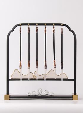 现代新中式毛笔架摆件铁艺酒店餐厅书房样板间玄关装饰工艺摆设