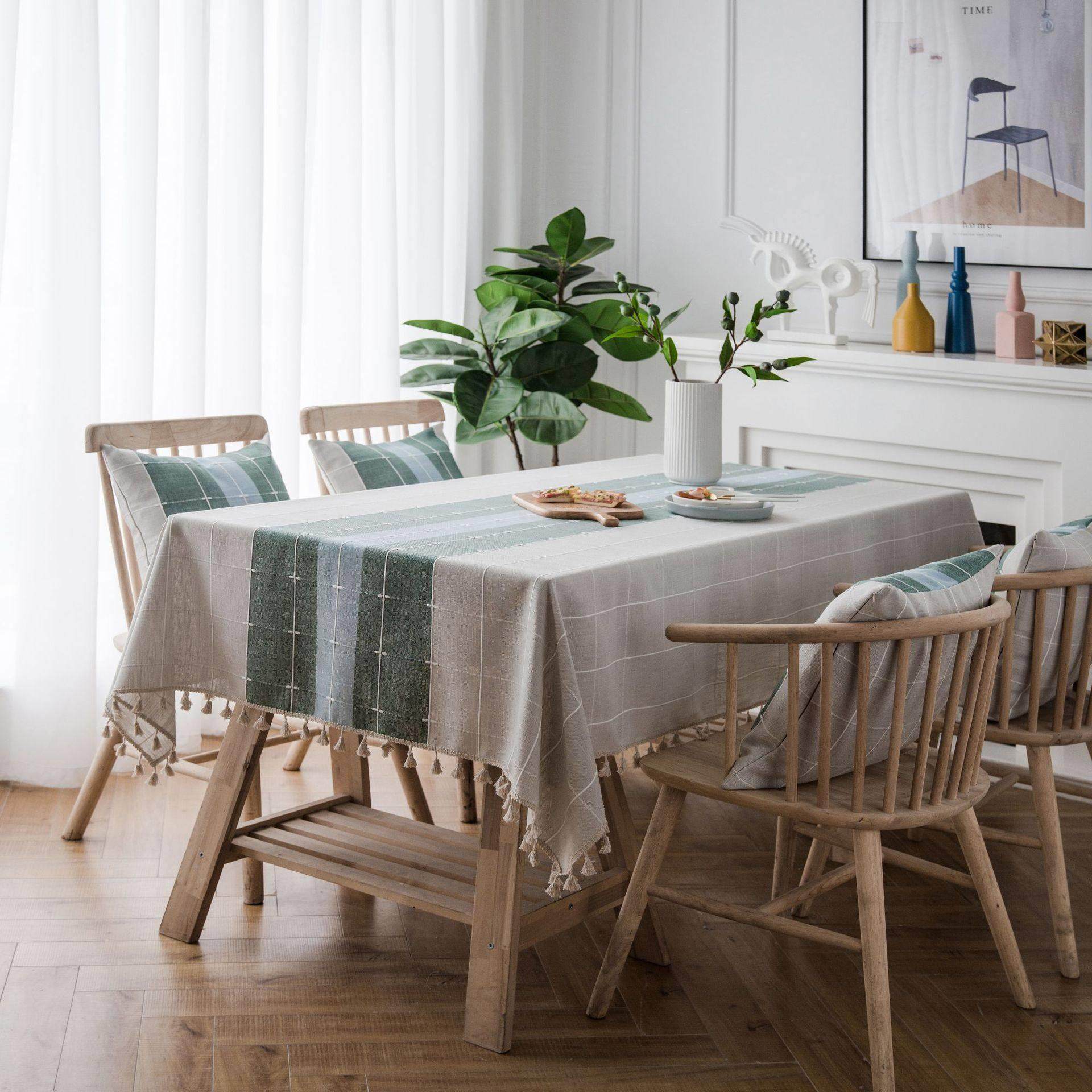 桌布布艺欧式涤纶小清新茶几格子布防烫餐桌布长方形流苏书桌台布,淘宝优惠券,粉丝福利购,淘宝优惠卷