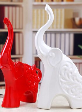 现代简约家居 情侣  色釉大号工艺品摆件家居摆件包邮大象