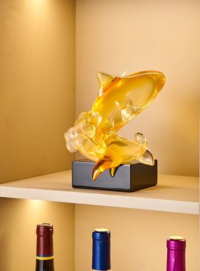 新中式招财摆件鱼跃m龙门乔迁新居礼品开业礼物客厅玄关酒柜装饰