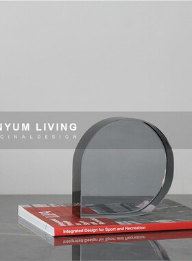 简约现代水晶h磨砂书档摆件创意软装饰品样板房间书房桌面书靠书