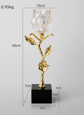 新中式轻奢高档纯铜花朵摆件客厅电视G柜办公室装饰品创意乔迁礼