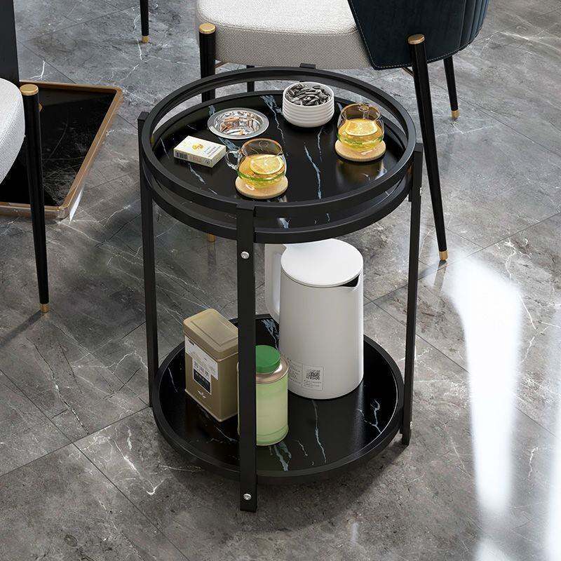 需定制麻将馆茶水架客厅专用移动小茶几麻将桌卧室双层圆桌子家用-图3