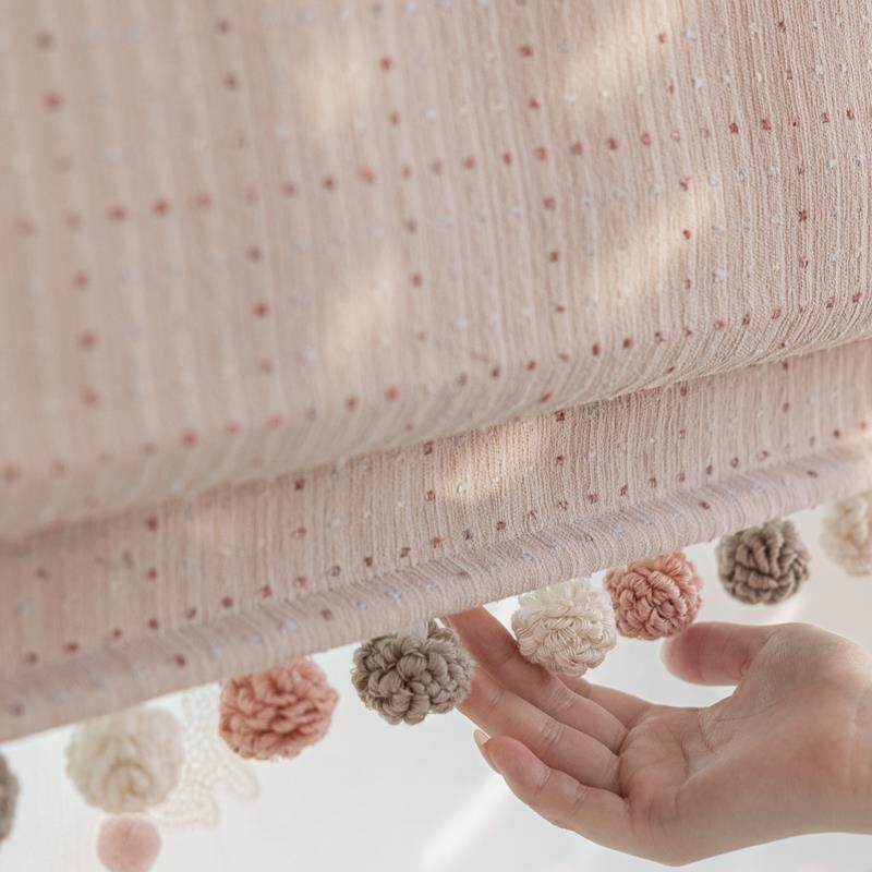 25年新款奶油ins多巴胺儿童房罗马帘日夜帘飘窗升降窗帘糖豆日记-图3