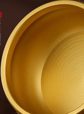 实心纯铜聚宝盆铜摆件p中式客厅家居办公室店铺存钱罐黄铜米缸全