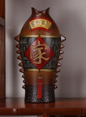 中式创意客厅家居玄关博古架x饰品酒柜陶瓷摆设陶艺摆件手工工艺