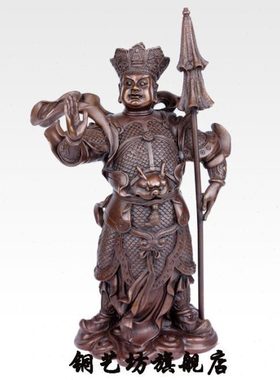 纯铜四大金刚摆件家居客厅工艺品四大天王风调雨顺金刚护法铜像