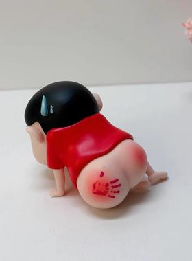 屁屁蜡笔小新摆件光pp挨揍小新手办桌面装饰品车载中控台创意公仔