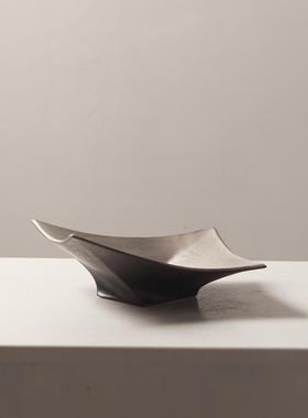 现代极简几何陶瓷果盘收纳置物盘样板间客厅茶几桌面装饰摆件