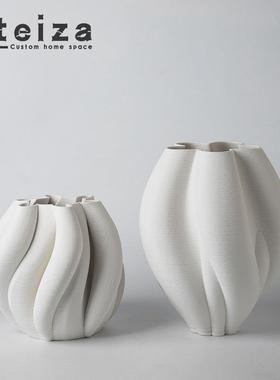 Oteiza现代简约插花不规则花器3D打印陶瓷花瓶摆件客厅软装装饰品