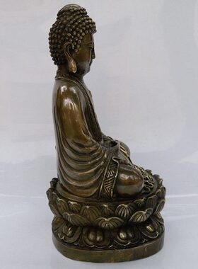 纯铜如来佛祖摆件 金属工艺阿弥陀佛  释迦摩尼佛人物雕像