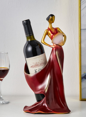 轻奢高档红酒架摆件客厅电视柜酒柜装饰J品餐桌酒瓶架子乔迁新居