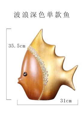 现代欧式轻奢高h档陶瓷摆件客厅玄关鱼摆件装饰品酒柜中式艺术家