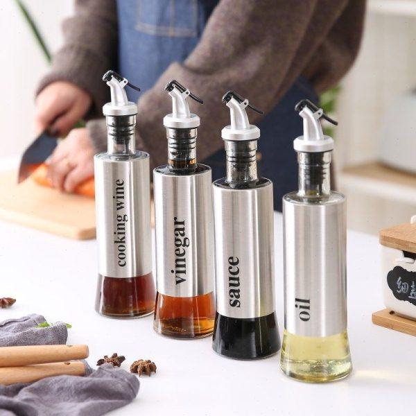 宴 玻璃不锈钢心酱油料酒家用油壶油壶厨房防漏醋壶调味瓶瓶油瓶,淘宝优惠券,粉丝福利购,淘宝优惠卷
