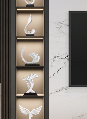 轻奢高档酒柜摆件电视柜玄关家居装饰品办公室风S生水起现代高级