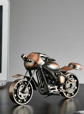 创意复古金属铁艺机车模型摆件家居客厅电视柜酒柜装饰生日礼物