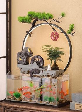 招财流水循环玻璃鱼缸瀑布家居装饰转运球风水轮摆件乔迁新居礼品