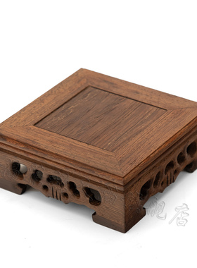 玉玺印章工艺底座官印财印摆件专用底座鸡翅木方形底座正方底座