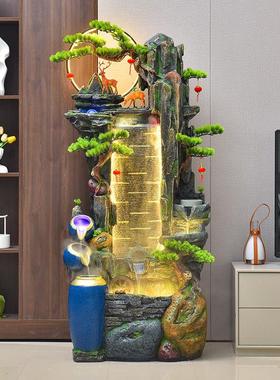 假山流水喷泉景观循环水办公室客厅装饰品鱼池风水轮落地招财摆件