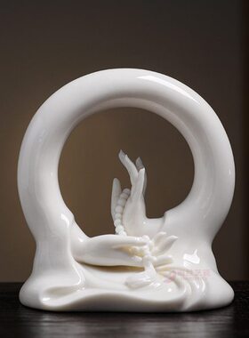 陶瓷车内车载 和谐创意个性摆件佛手工艺饰品仪表盘禅意佛手家居