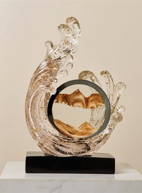 风生水起流沙画客厅摆件轻奢高档电视E柜酒柜办公室装饰品2025新