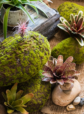 仿真泡沫青苔藓石头摆件花泥插花装饰造景橱窗舞台商场拍摄道具