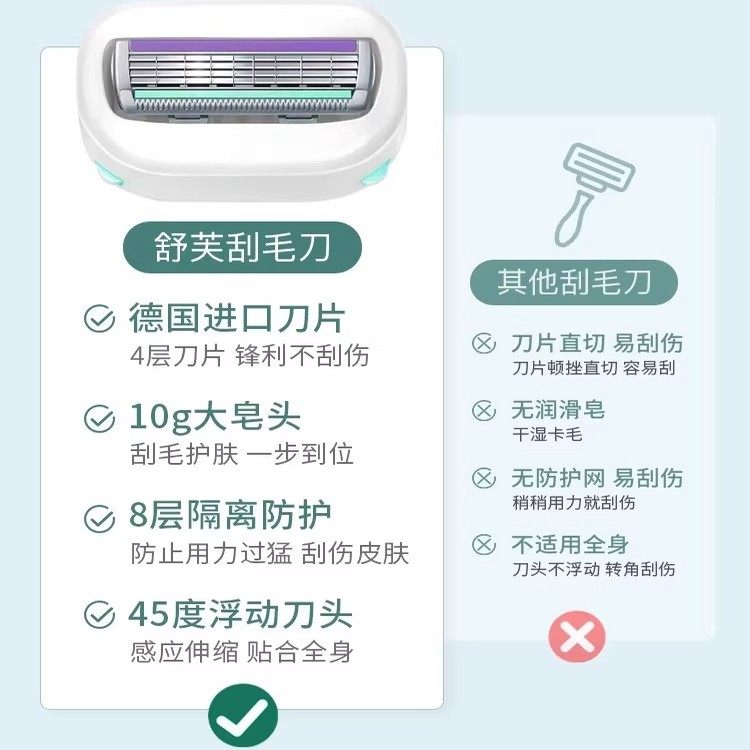 舒适舒芙刮毛刀剃毛刀脱毛刀大皂头女士腋下剃毛专用温和脱毛正品,淘宝优惠券,粉丝福利购,淘宝优惠卷