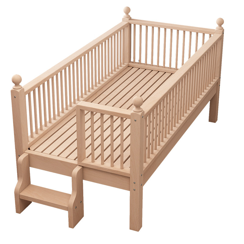 榉木儿童床带护栏拼接床加宽床婴儿床男孩女孩公主床单人实木小床,淘宝优惠券,粉丝福利购,淘宝优惠卷