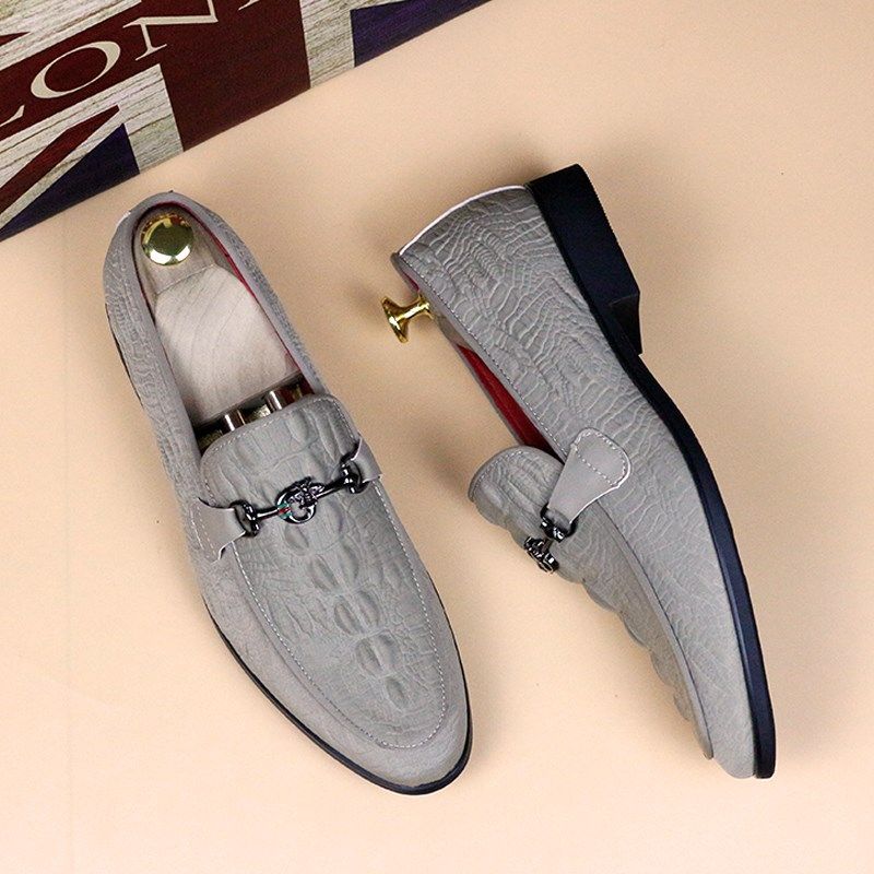 夏季新品金属扣乐福鞋马衔扣一脚蹬尖头韩版皮鞋男增高英伦豆豆鞋,淘宝优惠券,粉丝福利购,淘宝优惠卷