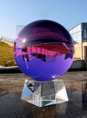 紫色水晶球摆件j圆球紫水晶家居装饰品客厅玄关办公桌摆件乔迁送