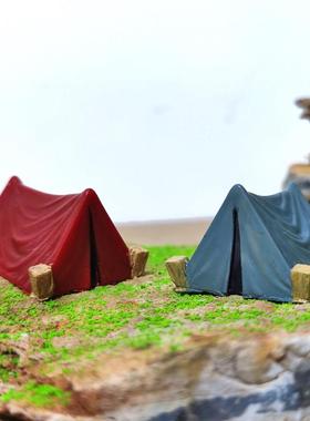 模拟微型篝火野餐烧烤帐篷小饰品微型景观盆景景观装饰DIY沙盘