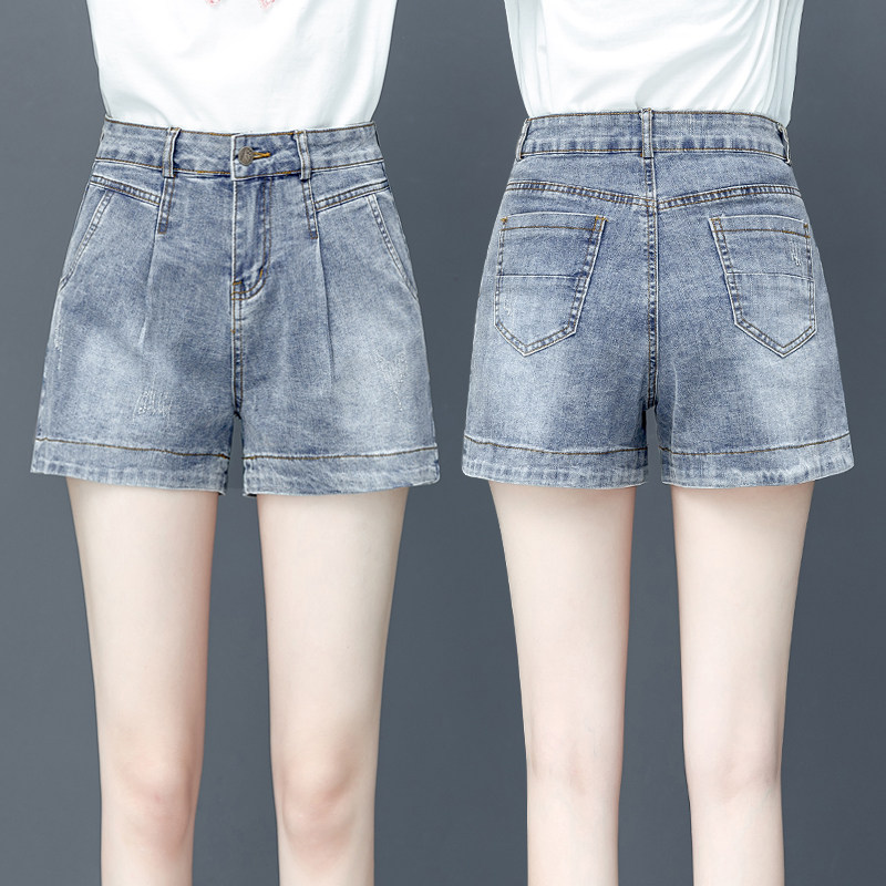 高腰牛仔2020新款夏季韩版宽松短裤 纤丝朵休闲裤