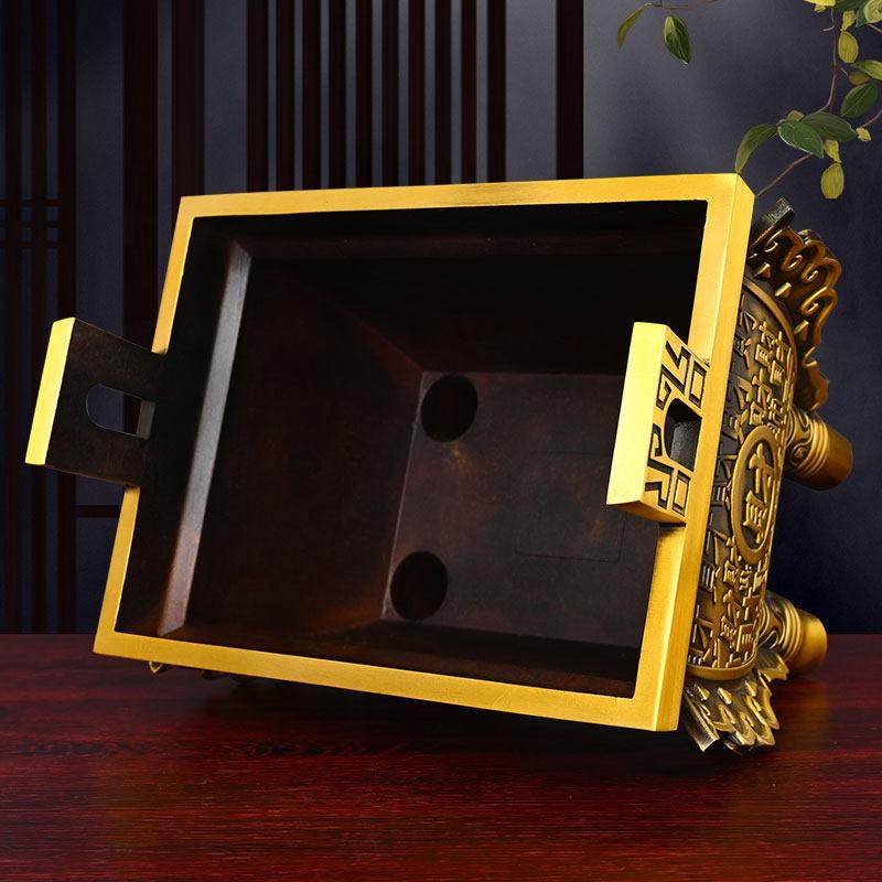 黄铜鼎摆件招聚鼎盛千秋香炉鼎家用财方形香炉鼎炉铜香炉四足财鼎,淘宝优惠券,粉丝福利购,淘宝优惠卷