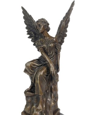 铜雕塑天使翅膀欧洲神话人物铜像家居装饰品礼品客厅玄关书房摆件