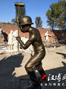 工人雕塑玻璃钢雕塑制作铜雕人物打铁雕塑城市户外公园园林雕塑
