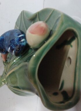 陶瓷莲藕挂壁墙饰花插水培植物干花花瓶门口玄关电视柜背景饰品