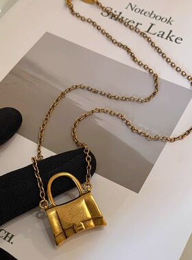B字母复古做旧包包项链女